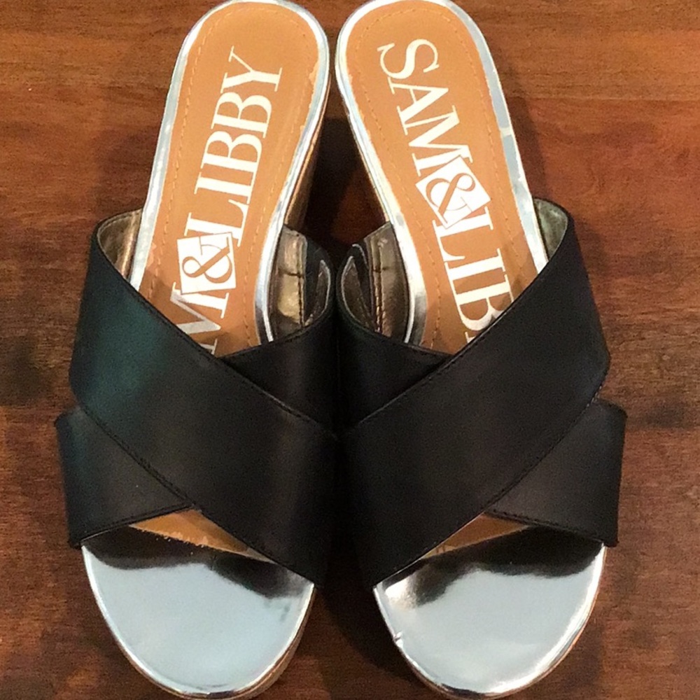 Sam & Libby Black Wedge Size 8